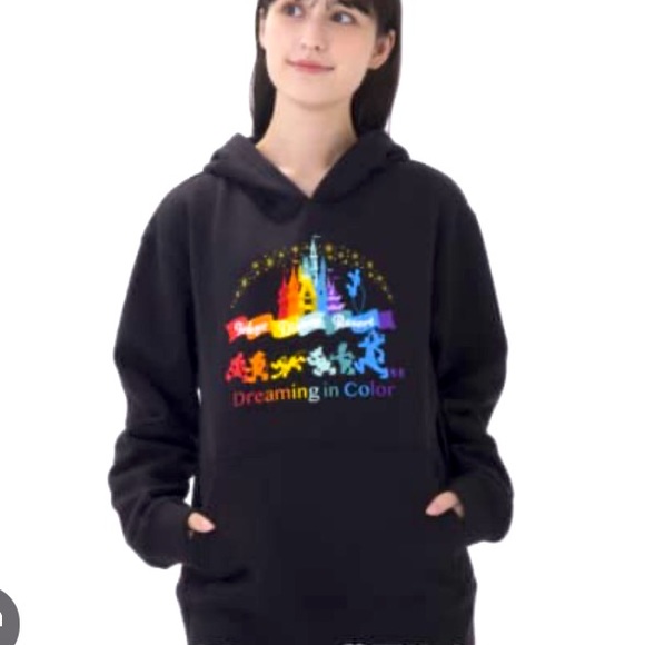 Tokyo Disney Resort 20/22 Black Hoodie Dreaming In Color Size L. - Picture 1 of 9